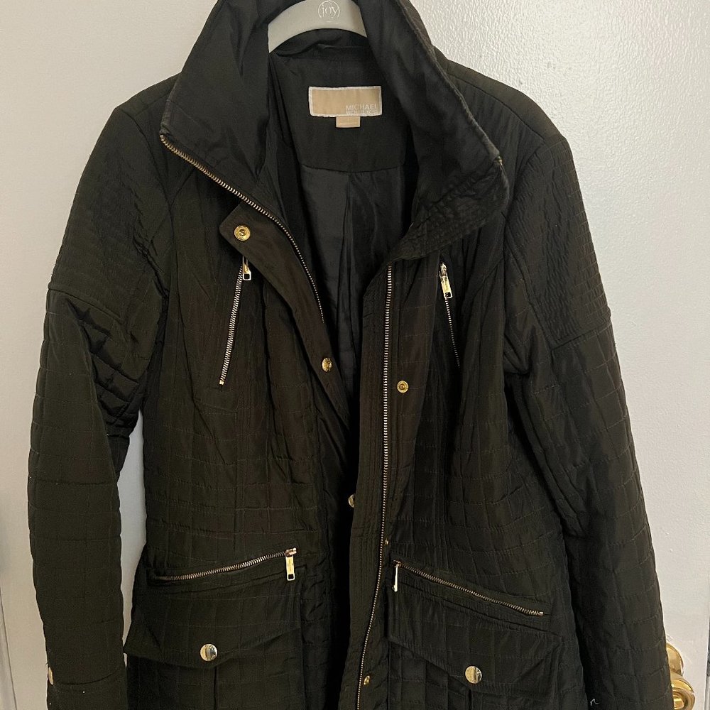 Michael Kors Quilted Green Coat (Small)